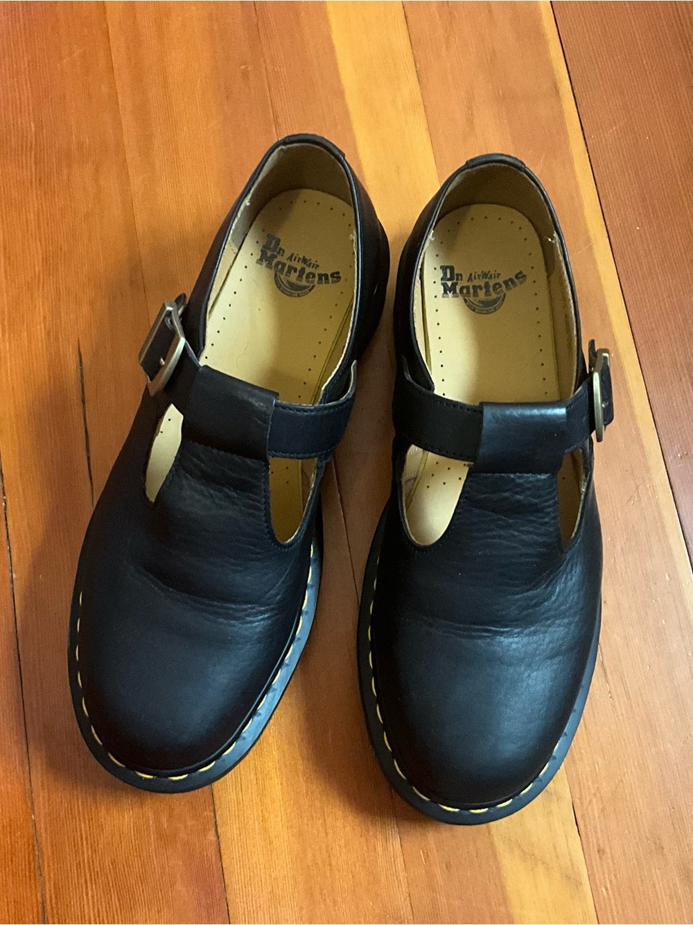 Dr. Martens Black T Bar Leather Mary Janes M9 W10 - Picture 3 of 7